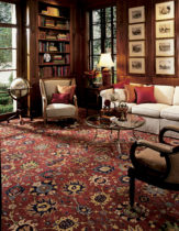Karastan red patterned carpet