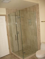 Dal Tile Shower Surround with Glass Mosaic from Soho Tile on Shower Niche