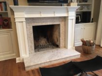 AKDO Origami on Fireplace Surround, Silver Shadow on Hearth