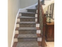 Stair carpet features Tuftex's Europa in Cloudy Sky