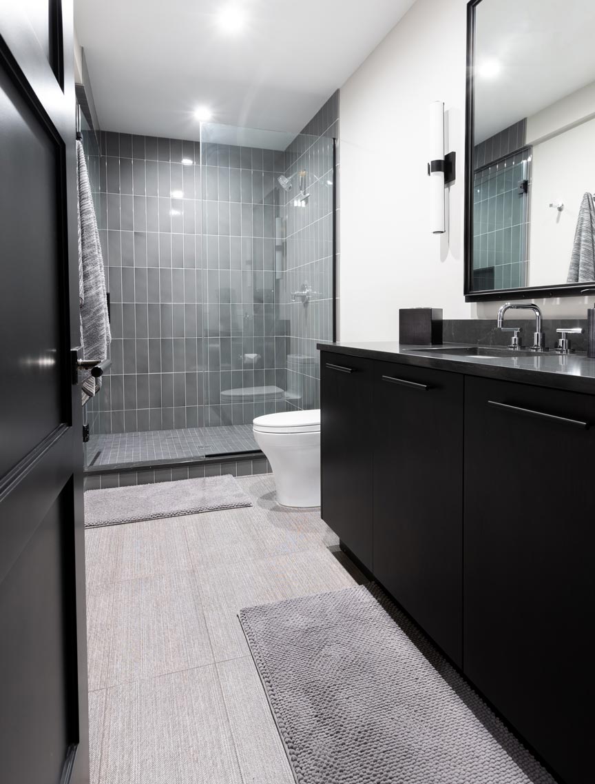 Modern Gray & Black Bath